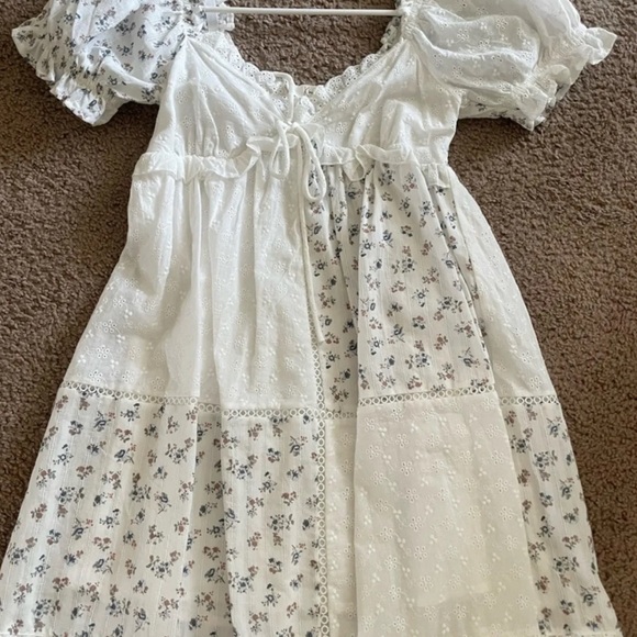 Shop Your Darling Style Allie Floral Patchwork Babydoll Dress - Picture 4 of 4